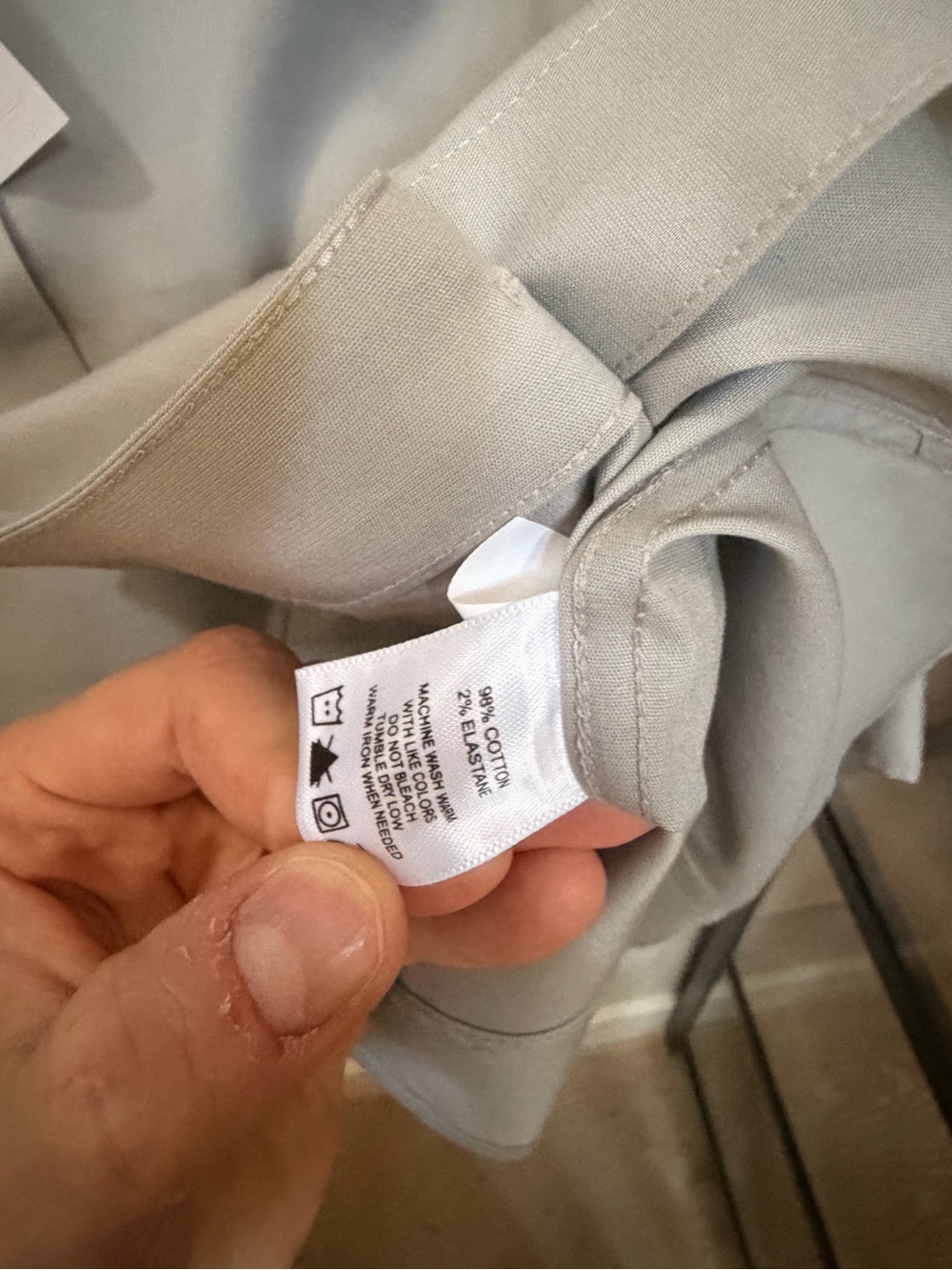 Foxcroft Light Gray Button-Up Blouse - Picture 7 of 7